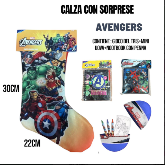 Calza befana a tema con sorprese