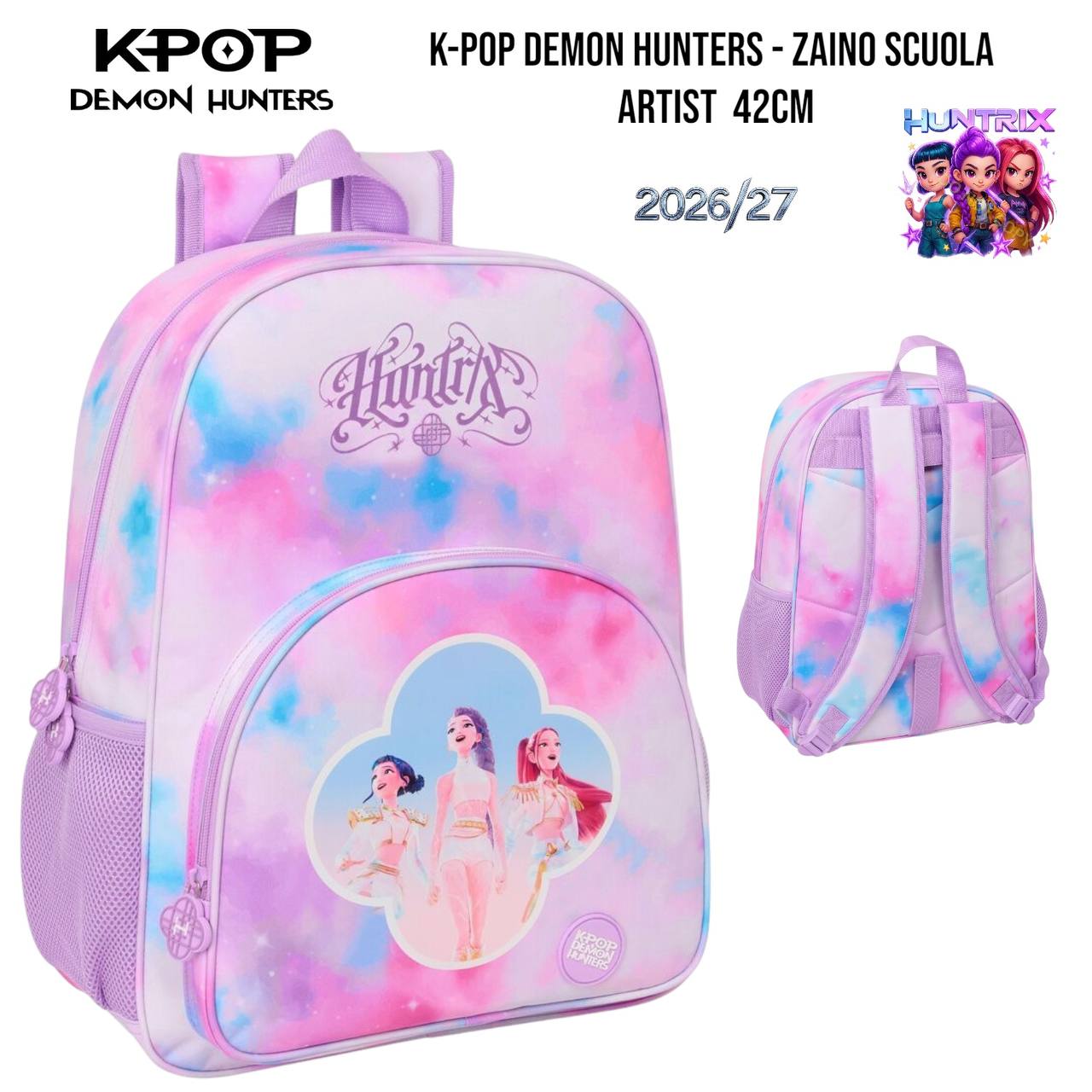 Zaino Scuola “KPOP Demon Hunters” – Huntrix Artist 42 cm (2026/27)