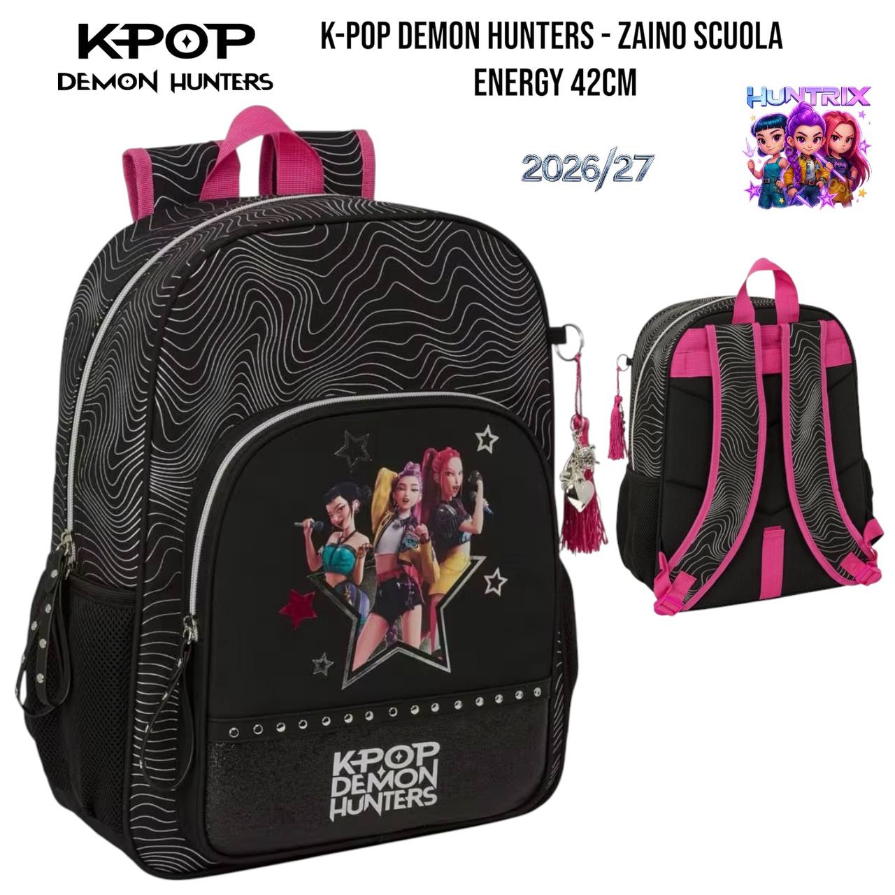 Zaino Scuola K-Pop Demon Hunters Energy 42cm - Collezione 2026/27