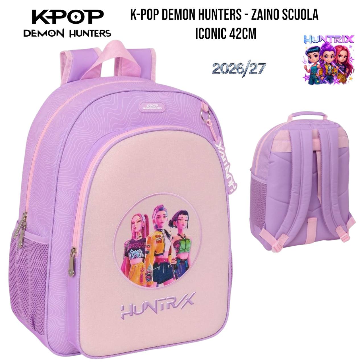 Zaino Scuola K-Pop Demon Hunters Iconic 42cm - Collezione 2026/27