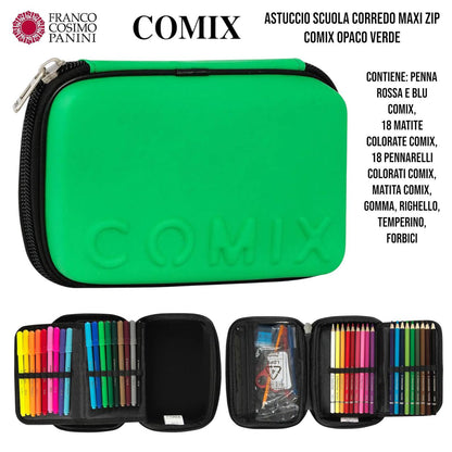 Astuccio Scuola Completo 3 Zip Comix – Modello Maxi Zip Glitter Rosa