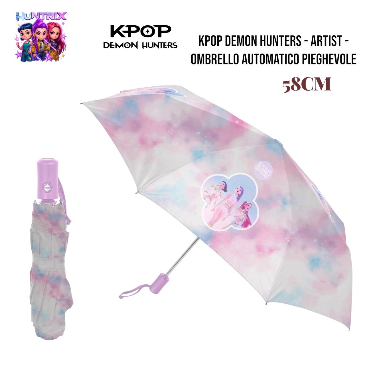 Ombrello Automatico Pieghevole K-Pop Demon Hunters 58cm