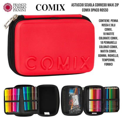 Astuccio Scuola Completo 3 Zip Comix – Modello Maxi Zip Glitter Rosa