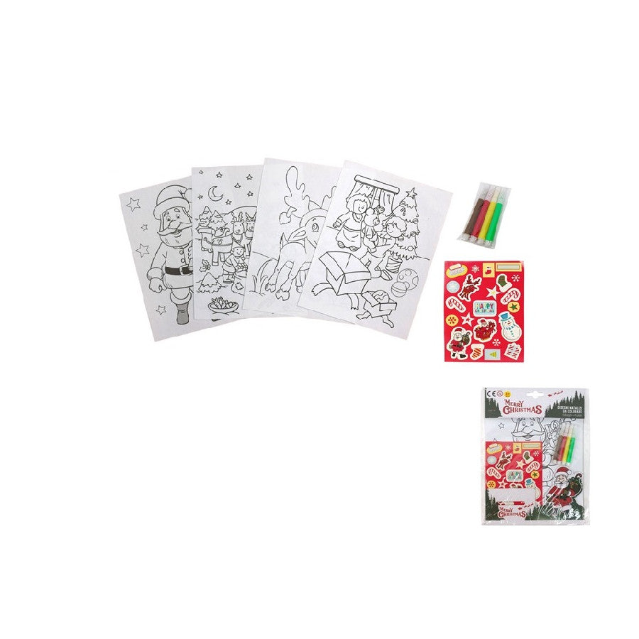 Kit artistico Natale colori e stickers