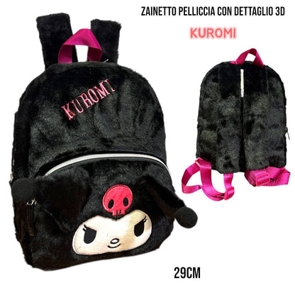 Zainetto pelliccia con dettagli 3d