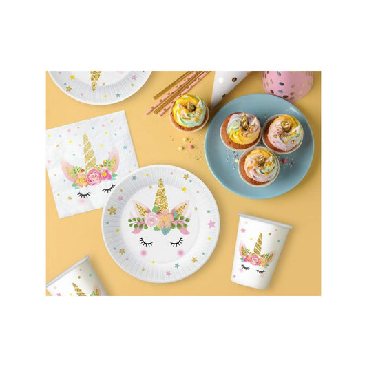 Piatti 18cm Unicorn Baby Rosa 6pz.