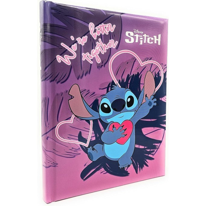 Diario scolastico Disney Stitch e Angel – Notebook Copertina Rigida per Scuola, Ufficio e Diario Segreto | Design Tropicale Rosa e Blu