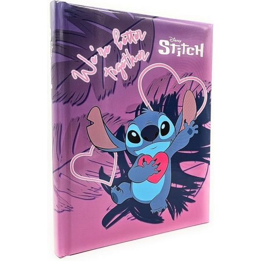 Diario scolastico Disney Stitch e Angel – Notebook Copertina Rigida per Scuola, Ufficio e Diario Segreto | Design Tropicale Rosa e Blu
