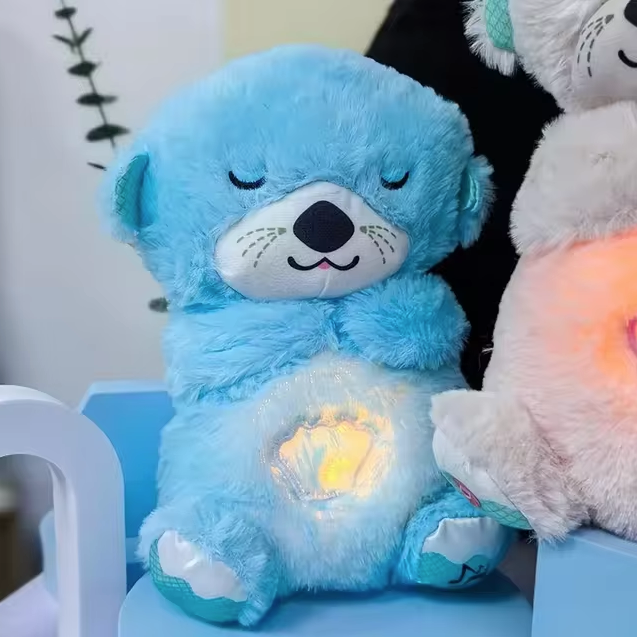 LONTRA PELUCHE CHE RESPIRA LUCE E MUSICA CALMA ANSIA REGALO BAMBINI ADULTI